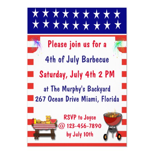 July 4th Barbecue Invitations | Zazzle.com