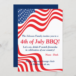 July 4th BBQ Celebration Invitation