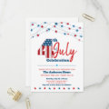 July 4th BBQ Modern Stars Stripes Red White Blue Invitation Postcard ...