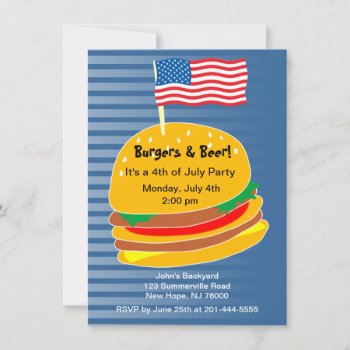 July 4th Bbq Party Invitation by pixibition at Zazzle