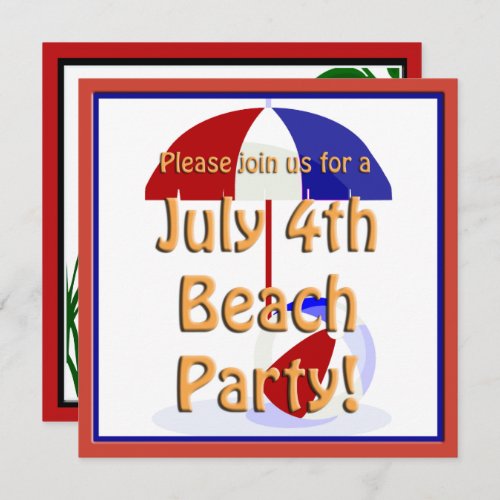 July 4th Beach Party Invite