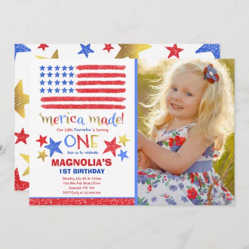 July 4th Birthday Invitation Fourth of July Party