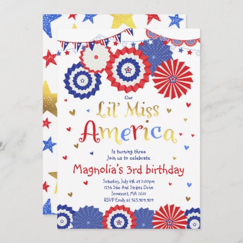 July 4th Birthday Invitation Fourth of July Party