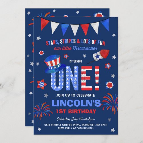 July 4th Birthday Invitation Fourth of July Party