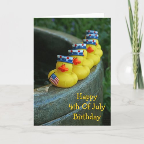 July 4th Birthday Rubber Duckies Card