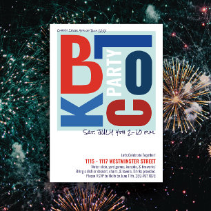 July 4th Block Fest Retro Type Neighborhood Party Invitation