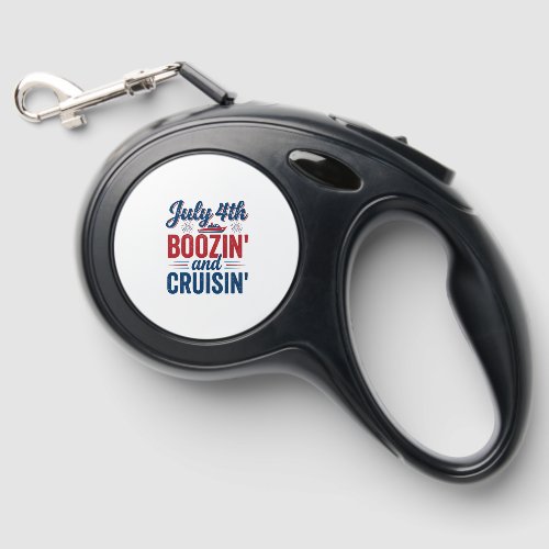 July 4th Boozin And Cruisin Vintage Boat Shirt_1 Retractable Pet Leash