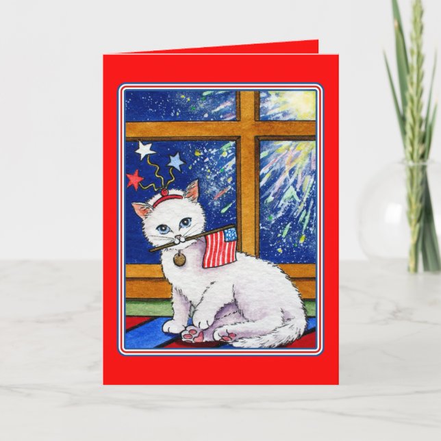 July 4th cat card (Front)