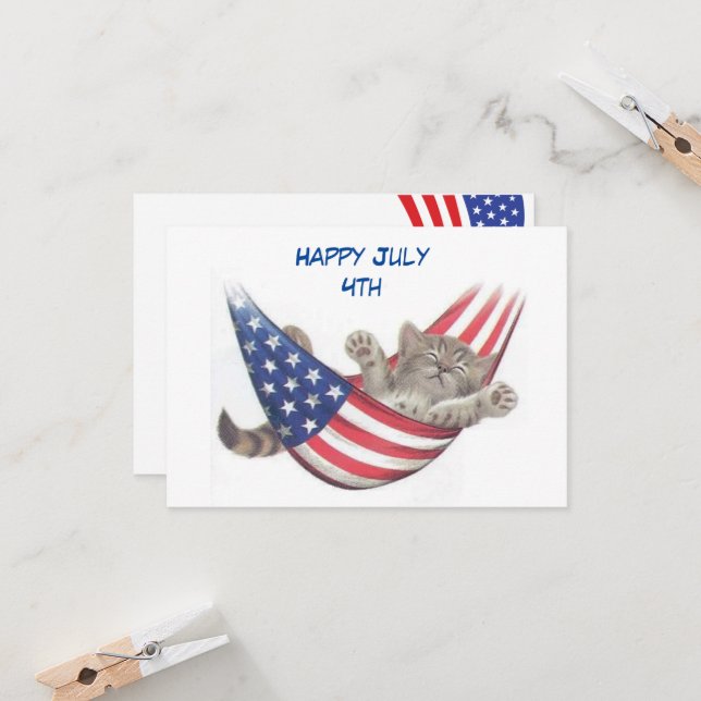 July 4th Cat  Invitation (Front/Back In Situ)