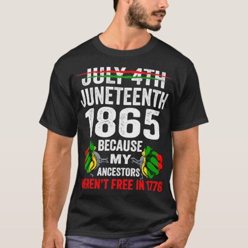 July 4th Celebrate Juneteenth 1865 Freedom African T_Shirt
