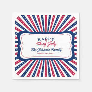 July 4th Custom American Family Summer BBQ Party Napkins