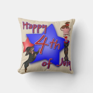 July 4th Dachshund Pillow
