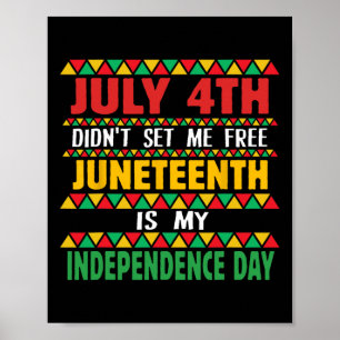 July 4th Did't Set Me Free Juneteenth Is My Indepe Poster