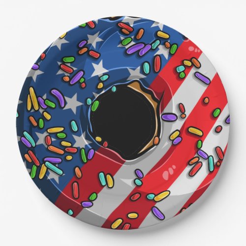 July 4th donut paper plates