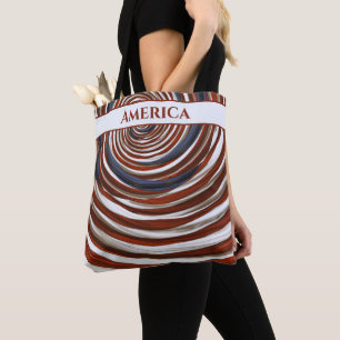 July 4th Draped American Flag Red White Blue Tote Bag