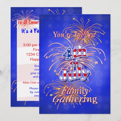 July 4th Family Reunion Invitation