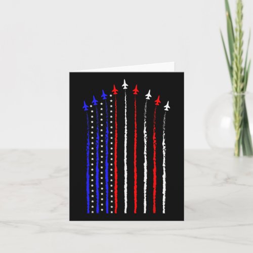 July 4th Fighter Jets Airplane Usa Flag Kid Boy 1  Card