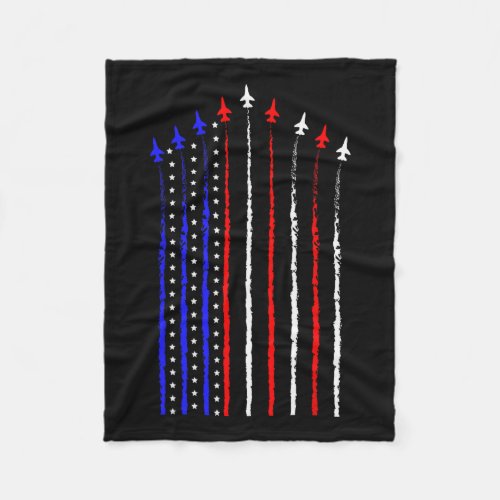 July 4th Fighter Jets Airplane Usa Flag Kid Boy 1  Fleece Blanket