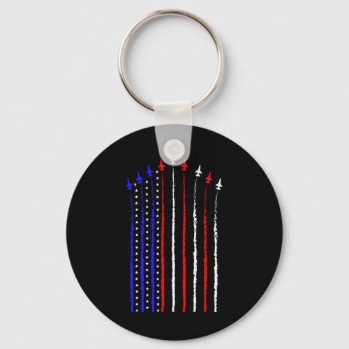 July 4th Fighter Jets Airplane Usa Flag Kid Boy 1  Keychain