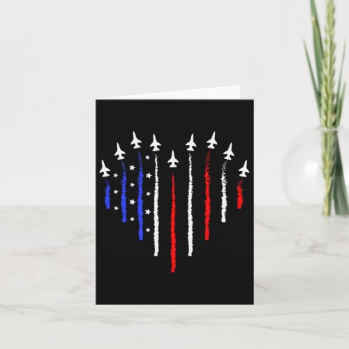 July 4th Fighter Jets Airplane Usa Flag Kid Boy 2  Card