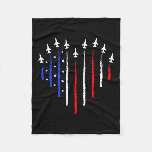 July 4th Fighter Jets Airplane Usa Flag Kid Boy 2  Fleece Blanket