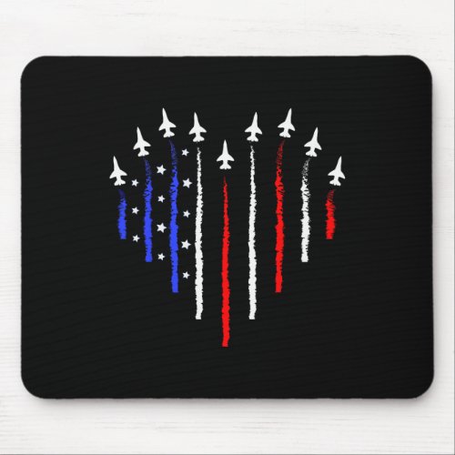 July 4th Fighter Jets Airplane Usa Flag Kid Boy 2  Mouse Pad