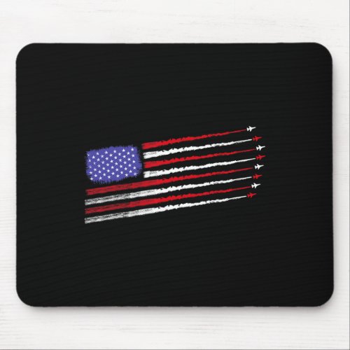 July 4th Fighter Jets Airplane Usa Flag Kid Boy  Mouse Pad