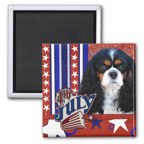 July 4th Firecracker _ Cavalier _ Tri_color Magnet