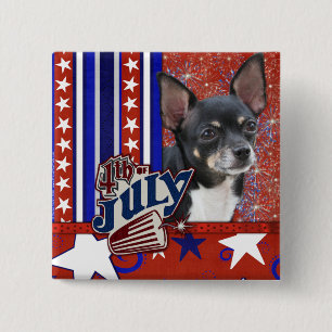 July 4th Firecracker - Chihuahua Pinback Button