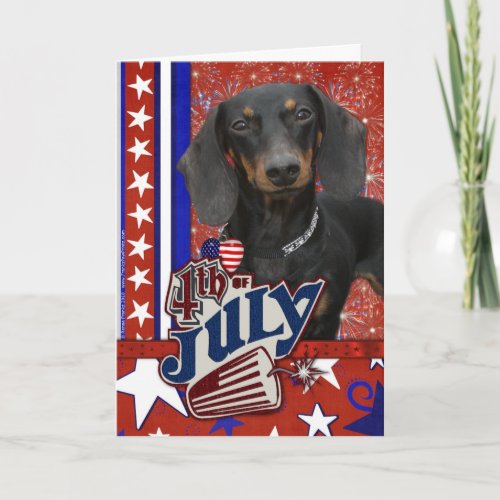 July 4th Firecracker _ Dachshund Card