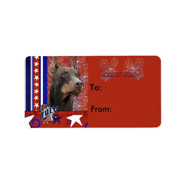 July 4th Firecracker - Doberman - Red - Rocky Label (Front)