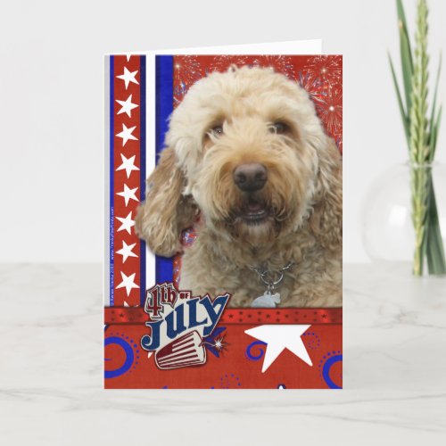 July 4th Firecracker _ GoldenDoodle Card