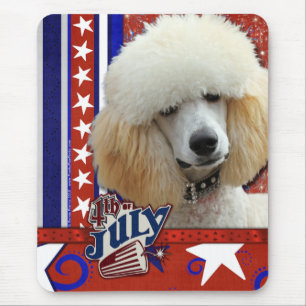 July 4th Firecracker - Poodle - Apricot Mouse Pad