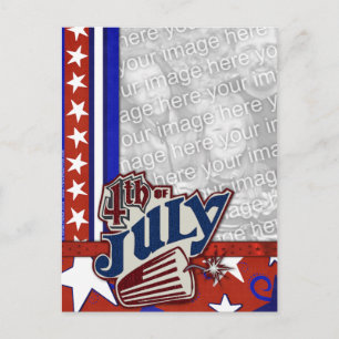 July 4th Firecracker - YOUR PHOTO Inserted Postcard