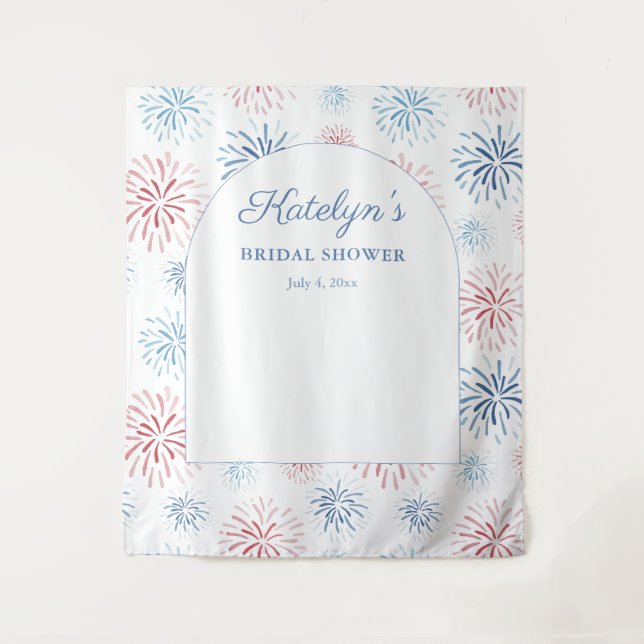 July 4th Fireworks Bridal Shower Photo Backdrop (Front)