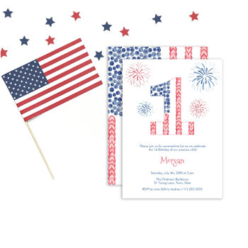 July 4th Fireworks Unisex Twins 1st Birthday Party Invitation by DulceGrace at Zazzle