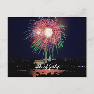 July 4th Fireworks, Washington DC Postcard