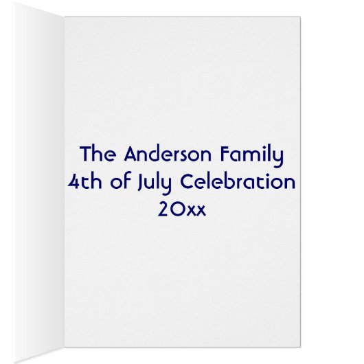 July 4th Flag & Fireworks Add Your Photo Card 4 (Inside (Right))