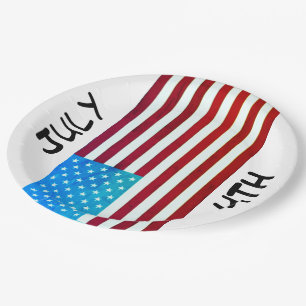 July 4th Flag Paper Plates