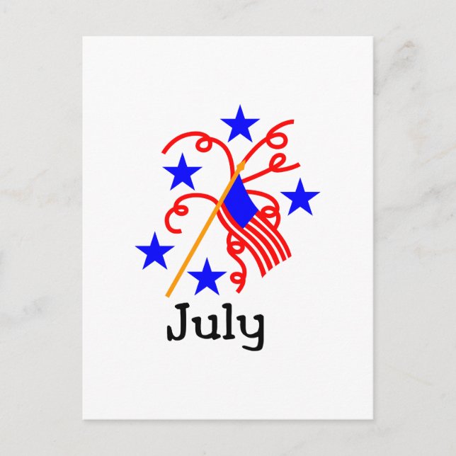 July 4th Flag Postcard (Front)