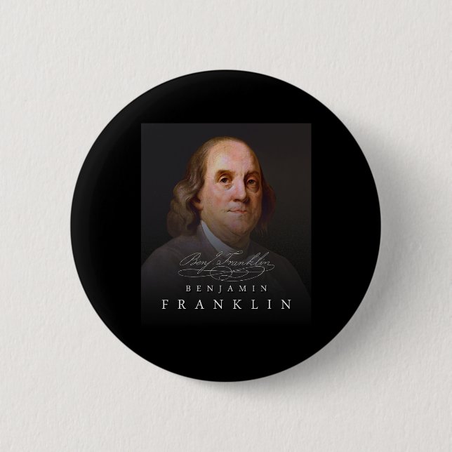 July 4th Founding Father Ben Benjamin Franklin Tee Button (Front)