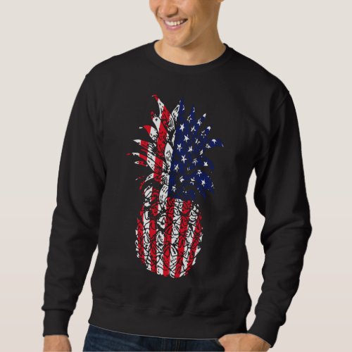 July 4th Fruit  Patriotic USA Flag _ American Pin Sweatshirt