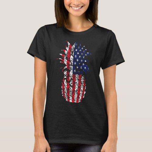 July 4th Fruit  Patriotic USA Flag _ American Pin T_Shirt
