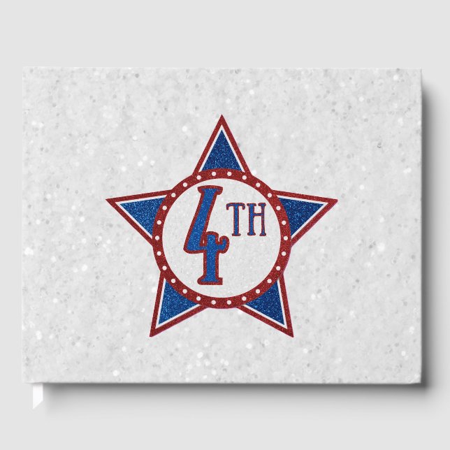 July 4th Glitter Guest Book (Front)