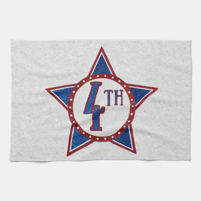 July 4th Glitter Kitchen Towel (Horizontal)
