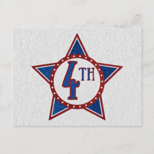 July 4th Glitter Postcard