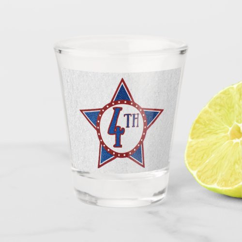 July 4th Glitter Shot Glass