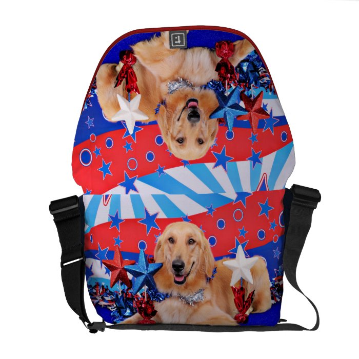 July 4th   Golden Retriever   JJ Messenger Bag