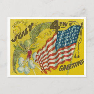 4th of July Decorations, Set of 5 Vintage Postcard Illustrations featu –  Rare Paper Detective