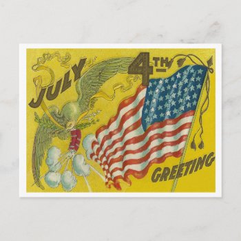 July 4th Greeting Postcard by thedustyattic at Zazzle